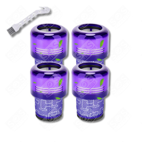 SET OF 4 HEPA FILTERS COMPATIBLE WITH V11 V12 V15 WITH CLEANING BRUSH VACUUM CLEANER  - 970013-02, 970013-02