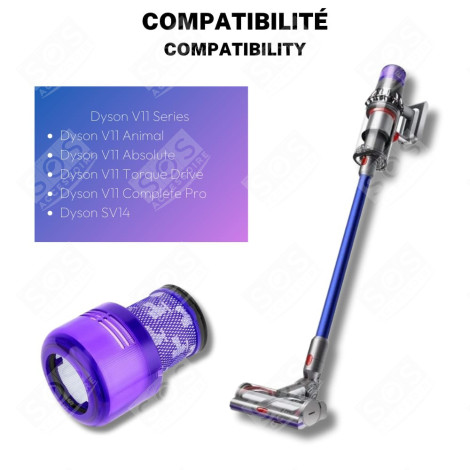 SET OF 6 HEPA FILTERS COMPATIBLE WITH V11 V12 V15 WITH CLEANING BRUSH VACUUM CLEANER  - 970013-02, 970013-02