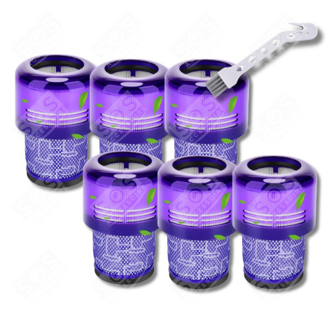 SET OF 6 HEPA FILTERS COMPATIBLE WITH V11 V12 V15 WITH CLEANING BRUSH VACUUM CLEANER  - 970013-02, 970013-02