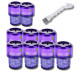 SET OF 9 HEPA FILTERS COMPATIBLE WITH V11 V12 V15 WITH CLEANING BRUSH VACUUM CLEANER  - 970013-02, 970013-02