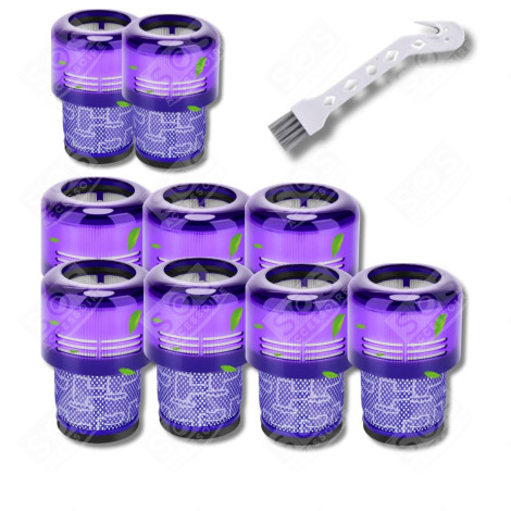 SET OF 9 HEPA FILTERS COMPATIBLE WITH V11 V12 V15 WITH CLEANING BRUSH VACUUM CLEANER  - 970013-02, 970013-02