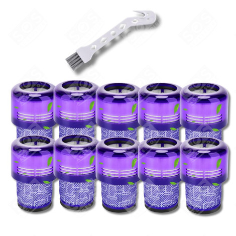 SET OF 10 HEPA FILTERS COMPATIBLE WITH V11 V12 V15 WITH CLEANING BRUSH VACUUM CLEANER  - 970013-02, 970013-02