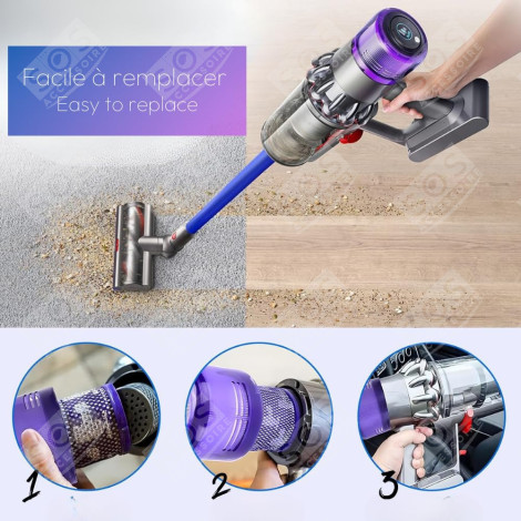 SET OF 10 HEPA FILTERS COMPATIBLE WITH V11 V12 V15 WITH CLEANING BRUSH VACUUM CLEANER  - 970013-02, 970013-02