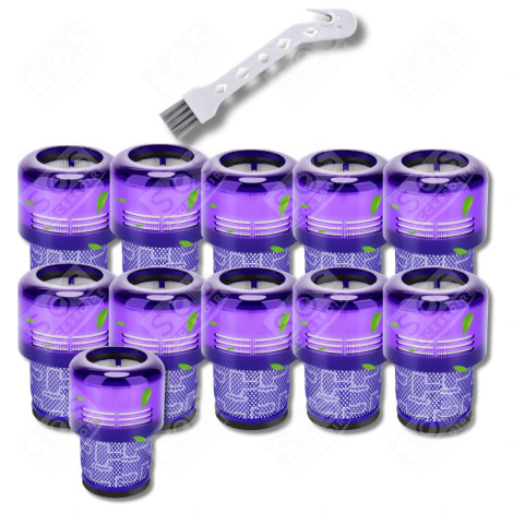 SET OF 11 HEPA FILTERS COMPATIBLE WITH V11 V12 V15 WITH CLEANING BRUSH VACUUM CLEANER  - 970013-02, 970013-02