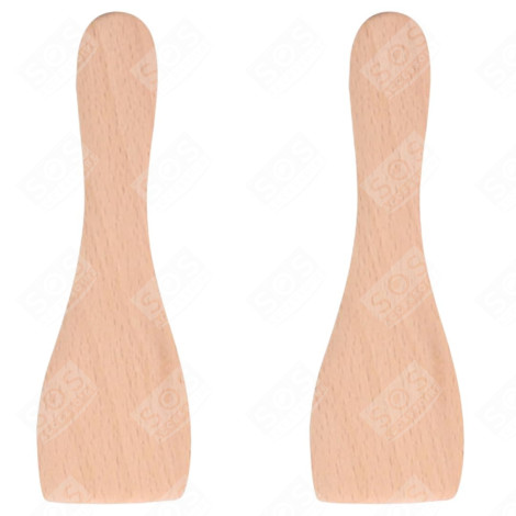 LOT DE 2 PELLES EN BOIS POUR POÊLON, SPATULES RACLETTE  RACLETTE, GRILL, WOK - AS306003