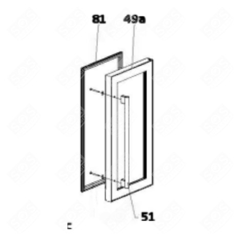 COMPLETE RIGHT DOOR (REFERENCE 49A) WINE CELLAR - 49037054