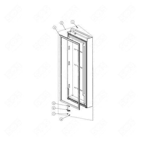 RIGHT DOOR (REFRIGERATOR PART, REFERENCE 2) REFRIGERATOR, FREEZER - HK2337363