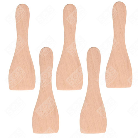 LOT DE 5 PELLES EN BOIS POUR POÊLON, SPATULES RACLETTE  RACLETTE, GRILL, WOK - AS306003