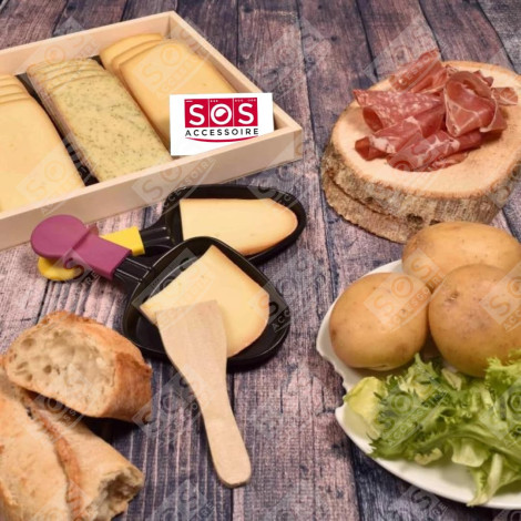 LOT DE 5 PELLES EN BOIS POUR POÊLON, SPATULES RACLETTE  RACLETTE, GRILL, WOK - AS306003