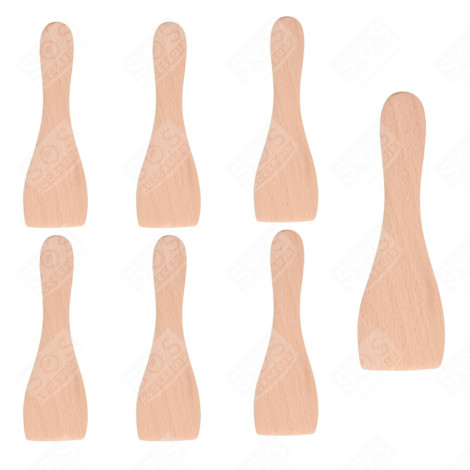 LOT DE 7 PELLES EN BOIS POUR POÊLON, SPATULES RACLETTE  RACLETTE, GRILL, WOK - AS306003