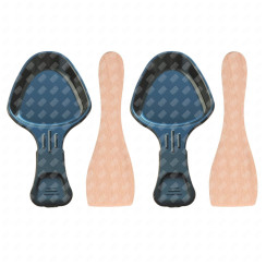 Set of 2 raclette trays and 2 wooden spatulas