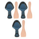 SET OF 3 RACLETTE DISHES AND 3 WOODEN SCRAPERS FOR PAN, RACLETTE SPATULA RACLETTE, GRILL, WOK - AS306001, AS306003