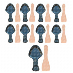Set of 9 raclette pans and 9 wooden spatulas for Pan, raclette spatula
