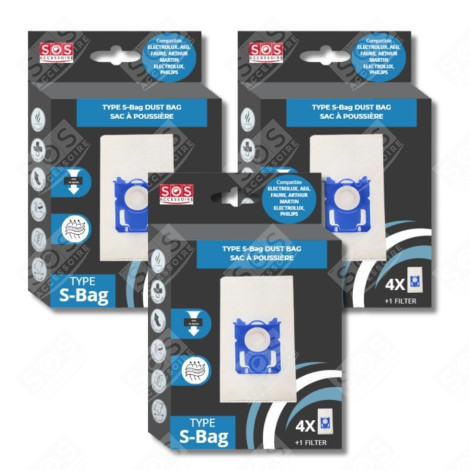 SET OF 3 BOXES OF 4 TYPE S-BAG BAGS VACUUM CLEANER  - 9001684589