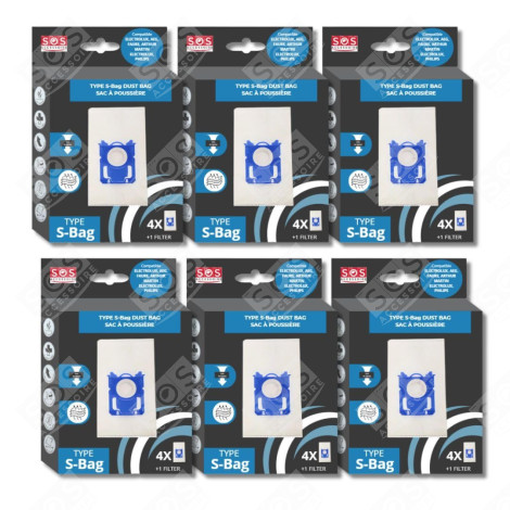 SET OF 6 BOXES OF 4 TYPE S-BAG BAGS VACUUM CLEANER  - 9001684589