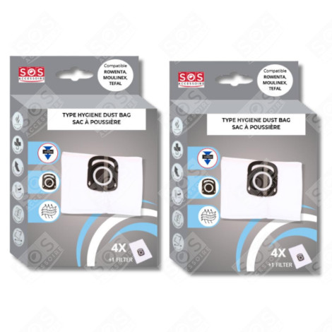 SET OF 2 BOXES OF 4 BAGS + 1 HYGIENE+ FILTER VACUUM CLEANER  - ZR200520