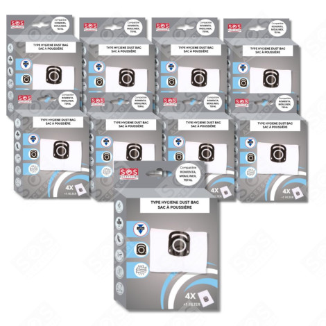 SET OF 11 BOXES OF 4 BAGS + 1 HYGIENE+ FILTER VACUUM CLEANER  - ZR200520