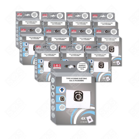 SET OF 12 BOXES OF 4 BAGS + 1 HYGIENE+ FILTER VACUUM CLEANER  - ZR200520