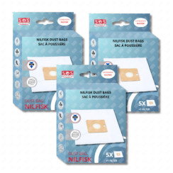 Set of 3 Boxes of 5 Bags with 1 Pre-filter COUPE/COMPACT/GO/FORCE