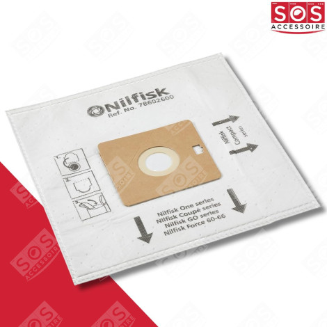 SET OF 2 BOXES OF 5 BAGS WITH 1 PRE-FILTER CUT/COMPACT/GO/FORCE VACUUM CLEANER  - 78602600, 22422400