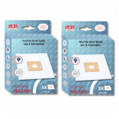 Set of 2 boxes of 5 bags with 1 pre-filter CUT/COMPACT/GO/FORCE