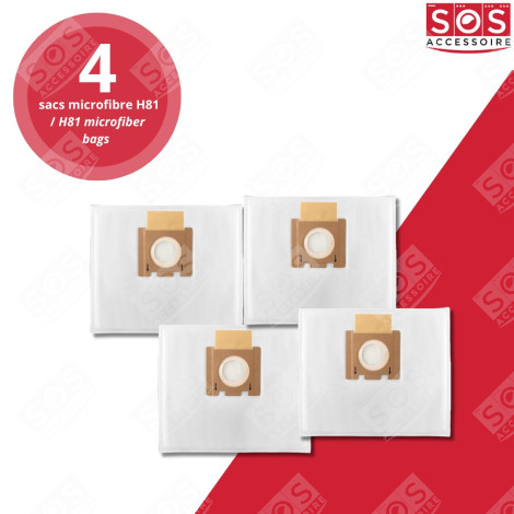 BOX OF 4 MICROFIBER BAGS H81 VACUUM CLEANER  - 35601865