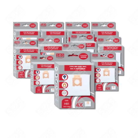 SET OF 12 BOXES OF 4 MICROFIBER BAGS H81 VACUUM CLEANER  - 35601865