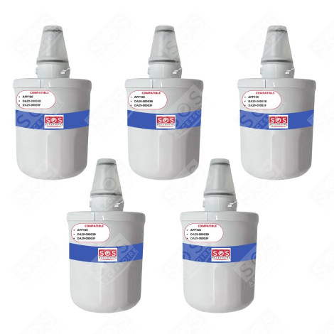 SET OF 5 WATER FILTERS AQUAPURE / APP100 REFRIGERATOR, FREEZER - 484000000513, DA29-00003G