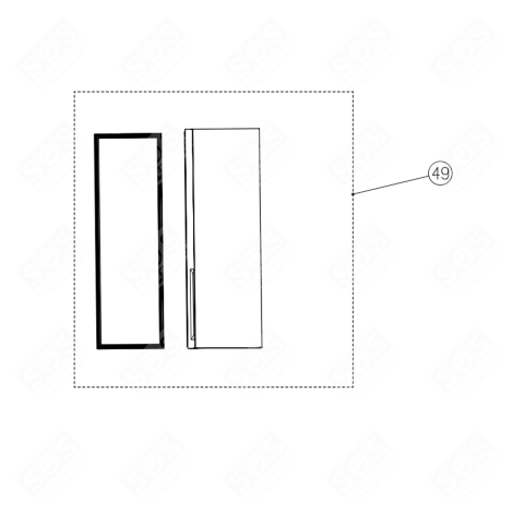 DOOR WITH SEAL (REFRIGERATOR PART) REFRIGERATOR, FREEZER - HK4196313, EBZ64663341