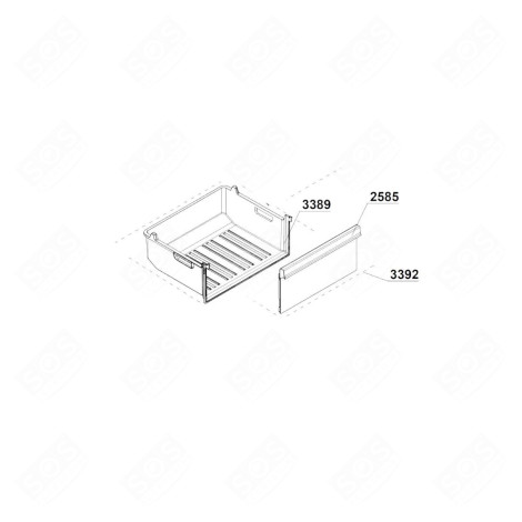 INTERMEDIATE DRAWER REFERENCE 3392 (3389+2585) REFRIGERATOR, FREEZER - 4656670100, C00878759