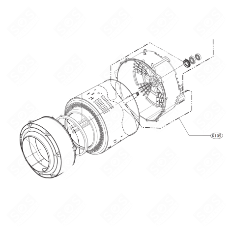 REAR HALF TANK (REFERENCE K105) WASHING MACHINES - 3045EN0010D, AJQ69410405