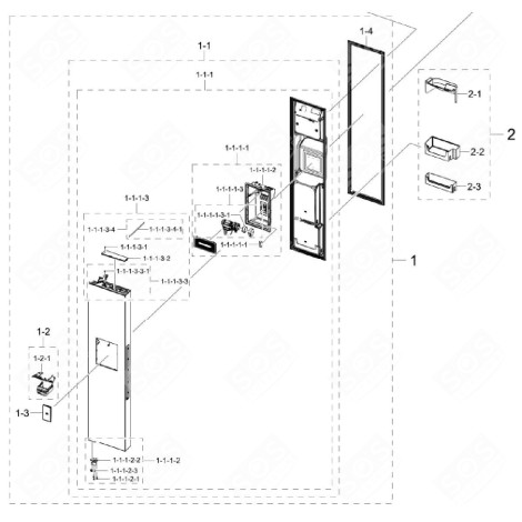 DOOR (FREEZER SECTION, REFERENCE 1) ORIGINAL REFRIGERATOR, FREEZER - DA91-05447A
