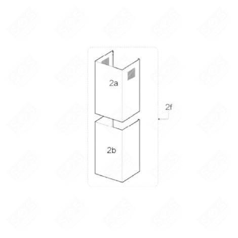 UPPER+ LOWER STAINLESS STEEL CHIMNEY EXTRACTOR HOOD - ZSPK0798, 49016020