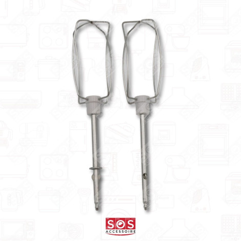 SET OF 2 WHITE EMULSIFYING WHISKS PREP'LINE HAND MIXER - XJ901301, SS-987800
