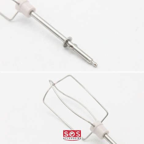 SET OF 2 WHITE EMULSIFYING WHISKS PREP'LINE HAND MIXER - XJ901301, SS-987800