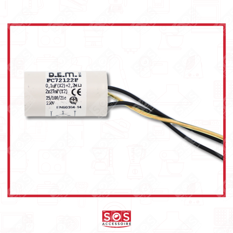 NOISE FILTER CONDENSER 0.1F DISHWASHER - 481912118063, 75X2038