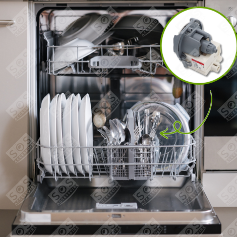 DRAIN PUMP DISHWASHER - 481236018508, C00322620