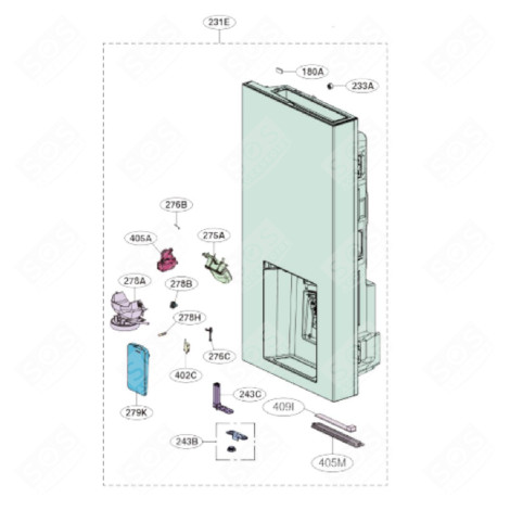 LEFT REFRIGERATOR DOOR (REFERENCE 231E) REFRIGERATOR, FREEZER - ADD76442606