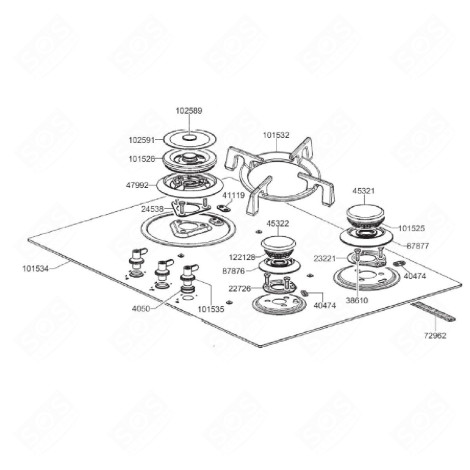 CERAMIC GLASS TOP (REFERENCE 101534) ELECTRIC / GAS HOBS - 695616826