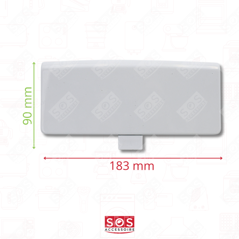 WHITE PRESS-DOWN DOOR HANDLE REFRIGERATOR, FREEZER - 7042614, 704261400