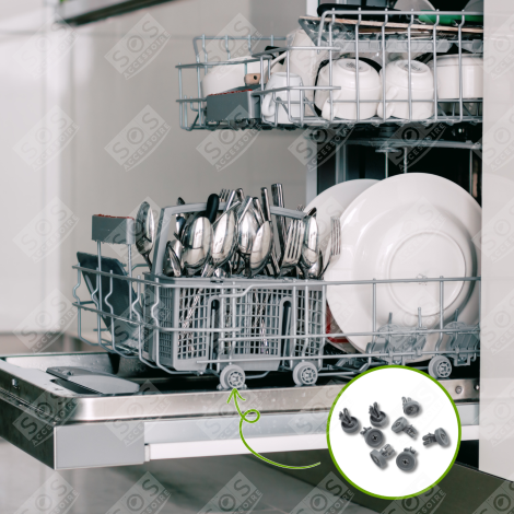 SET OF 8 BOTTOM RACK WHEELS DISHWASHER - 481252888112