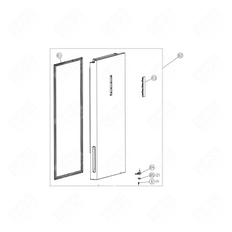 DOOR (REFRIGERATOR PART) REFRIGERATOR, FREEZER - HK4274351