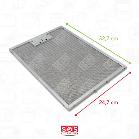 METAL FAT FILTER 247X327MM EXTRACTOR HOOD - 50293009002, 50287195007