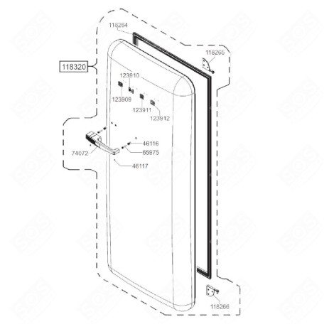 DOOR REFRIGERATOR, FREEZER - 696139843