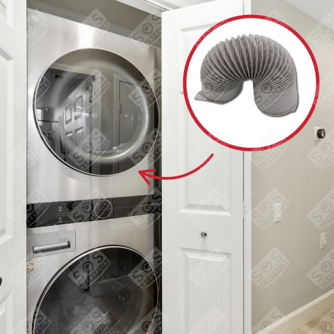 PVC VENT CLADDING, LENGTH 2M DIAM. 102MM TUMBLE DRYER - 484000008556, AV13101