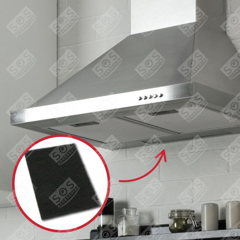 SET OF 2 CARBON FILTERS (WITH MOUNTING STRUTS) EXTRACTOR HOOD - 74X4121
