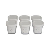 Box of 6 glass yogurt pots with lids (without drip trays)