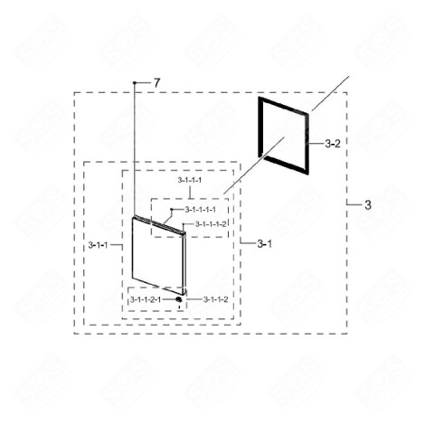 PORTE (PARTIE CONGÉLATEUR) REFRIGERATOR, FREEZER - DA91-05332A