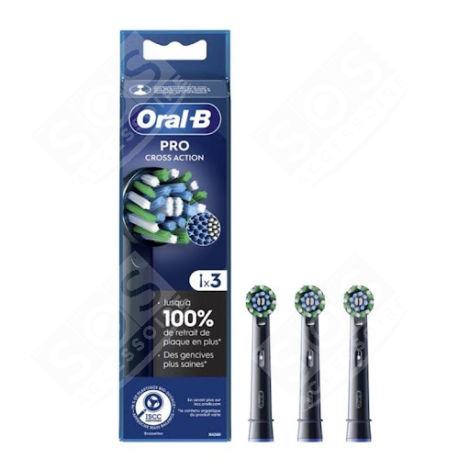 BROSSETTES CROSS ACTION PRO X3 NOIR  D'ORIGINE ELECTRIC TOOTHBRUSH  - 8006540895573