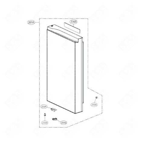 PORTE (PARTIE CONGÉLATEUR) REFRIGERATOR, FREEZER - ADD30046105